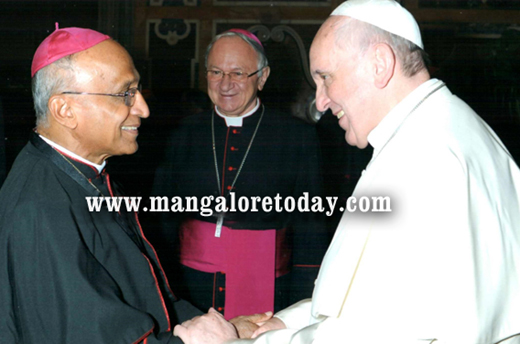Archbishop Dr Bernard Moras meets pope Francis